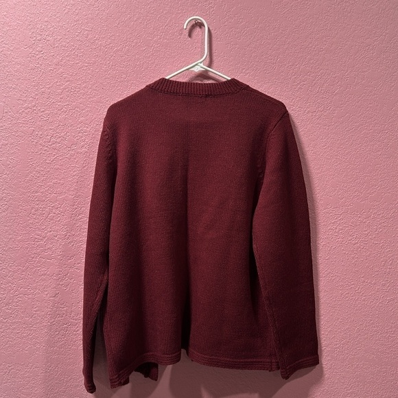 KORET Vintage Women’s Burgundy Knit Cardigan Size L - Picture 3 of 6